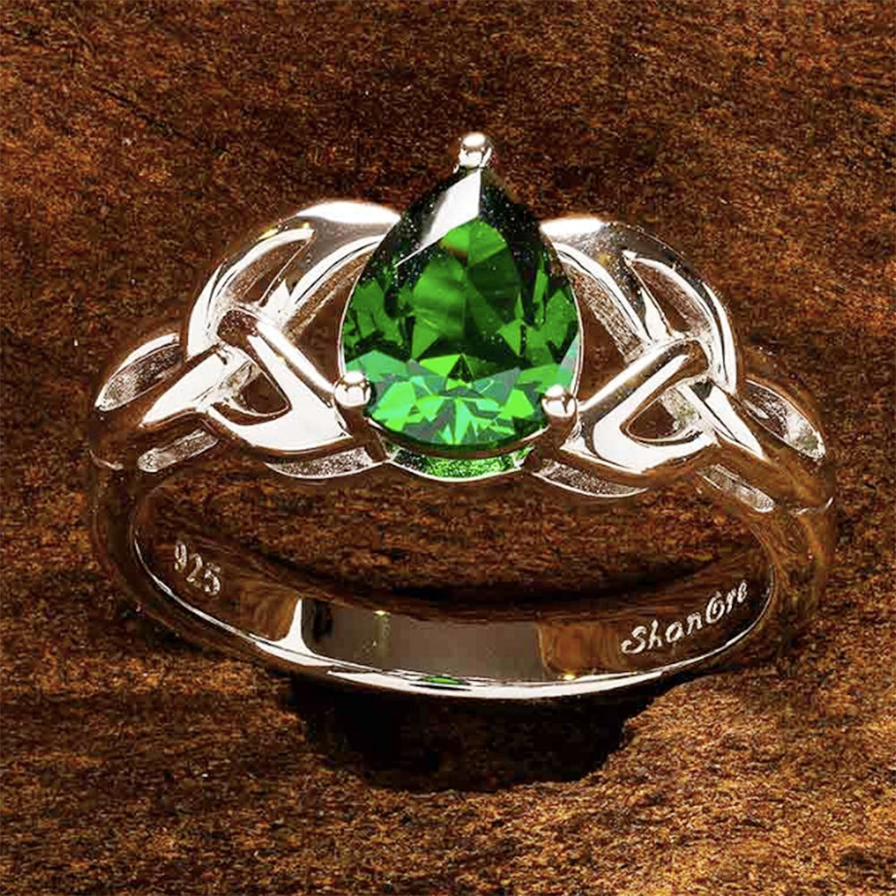 Irish Celtic Emerald Ring