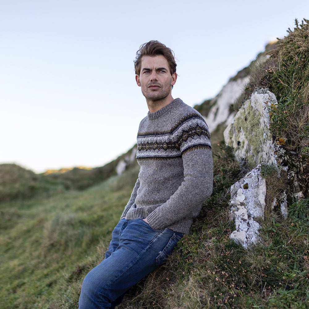 Mens Fairisle Irish Wool Sweater