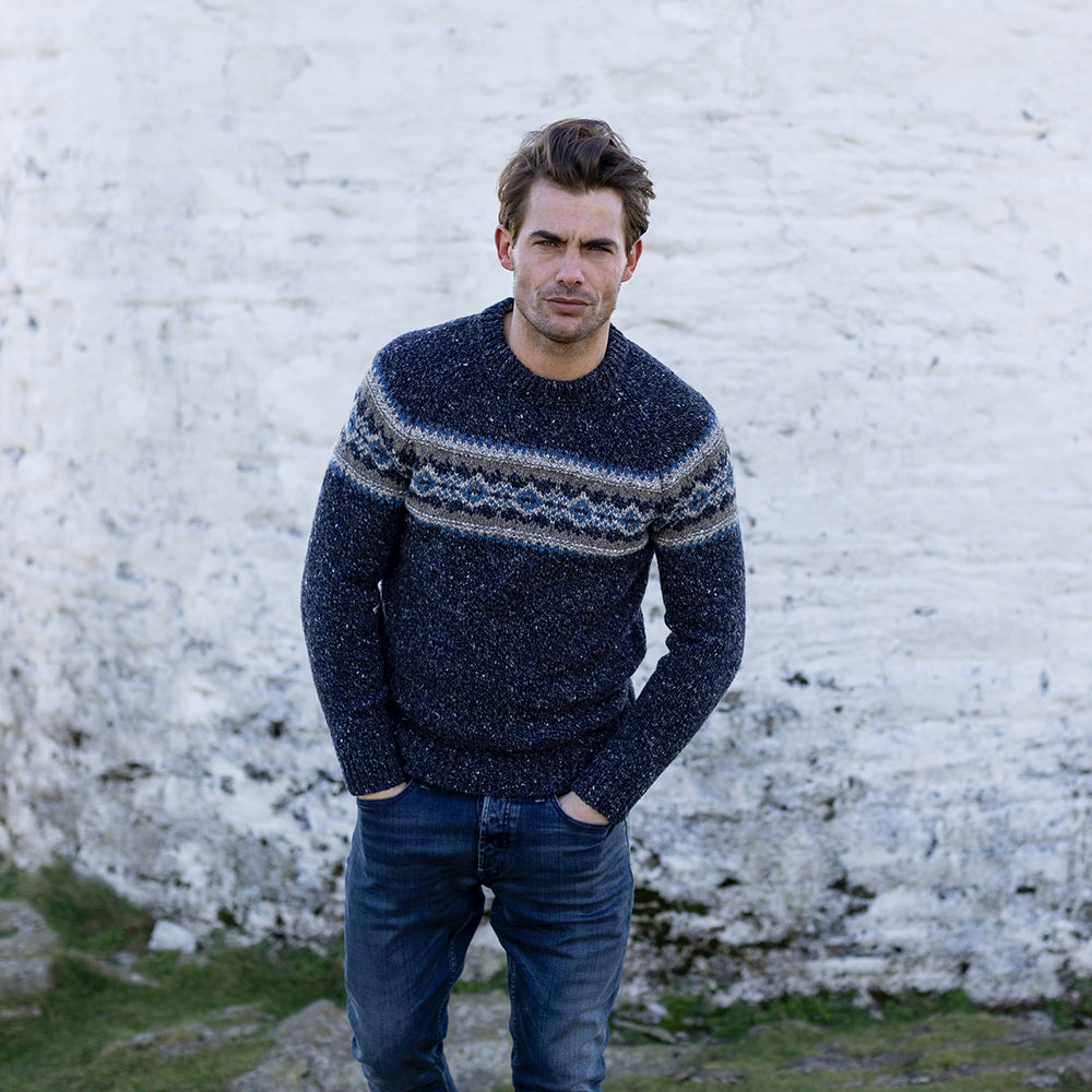 Mens Fairisle Irish Wool Sweater