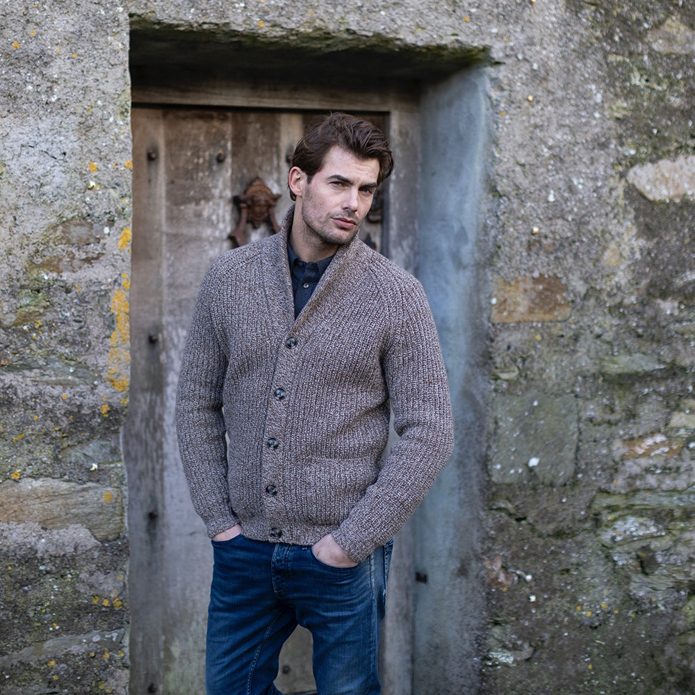 Mens Irish Wool Knitwear Cardigan Sweater 