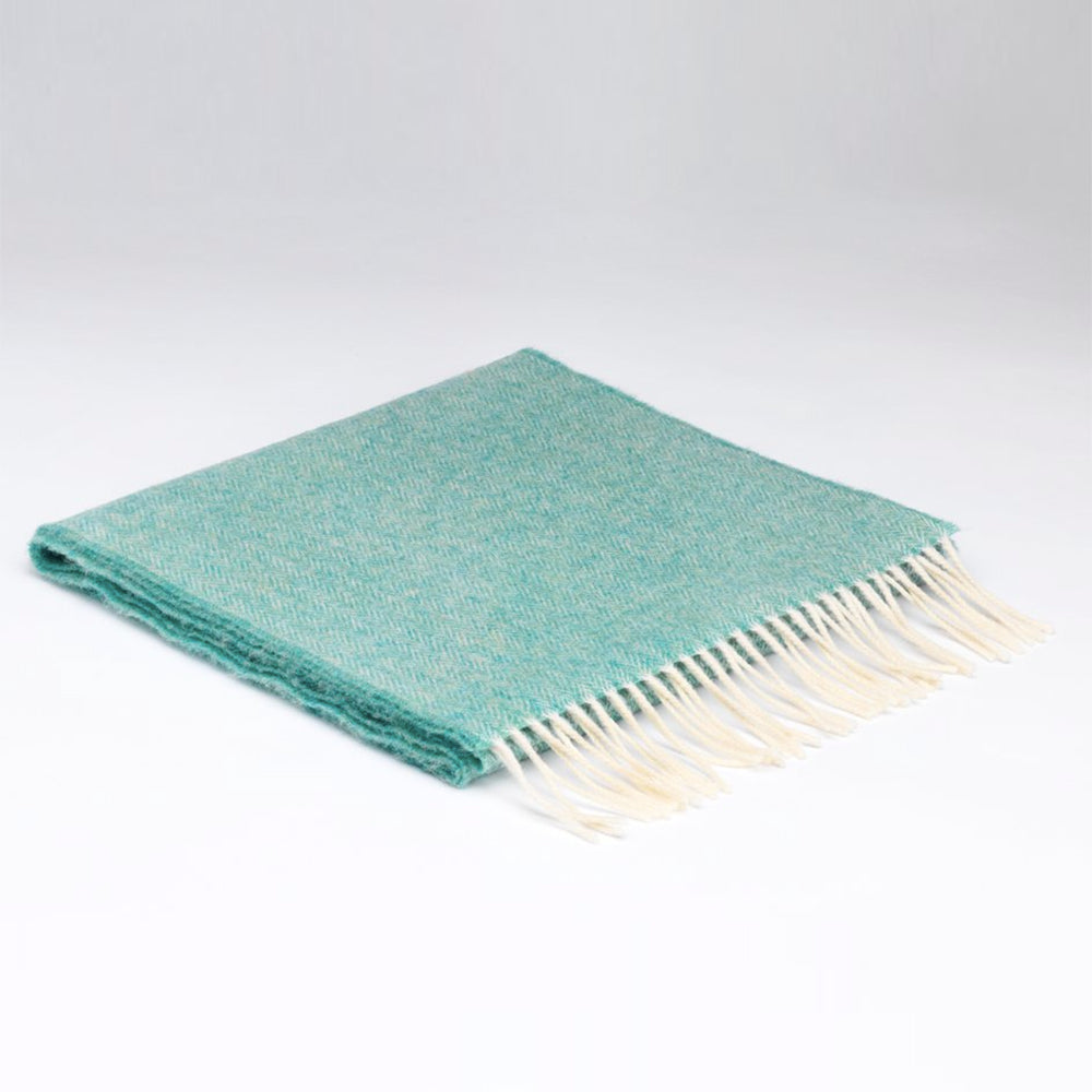 Irish lambswool wool scarf with fringe