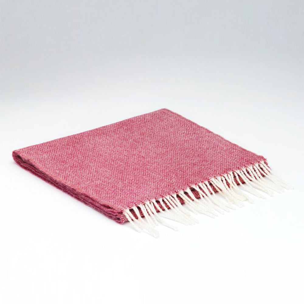 Irish lambswool wool scarf with fringe