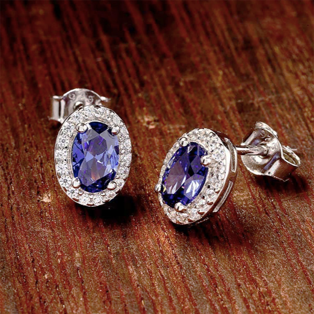 Sterling Silver Tanzanite Earrings