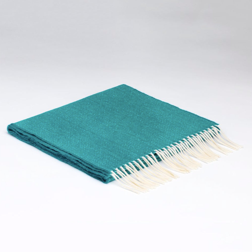 Irish lambswool wool scarf with fringe