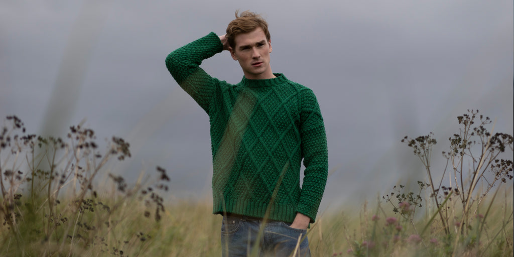 Green Cable Knit Irish Sweater 