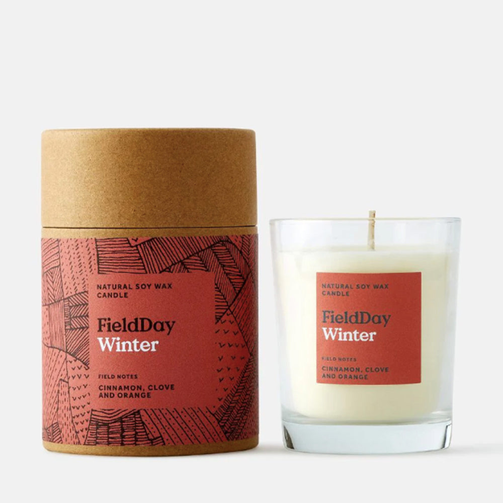 winter candle with cinnamon and glove fragrances