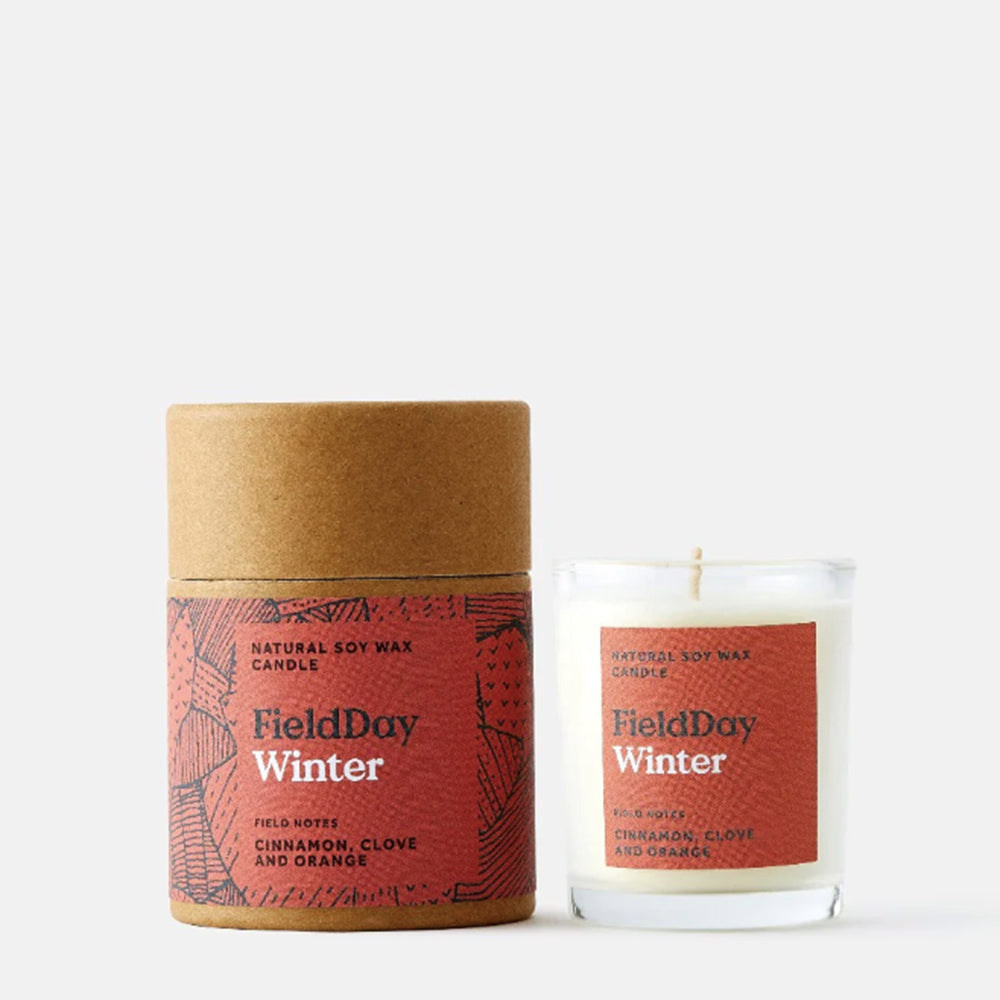 winter candle with cinnamon and glove fragrances