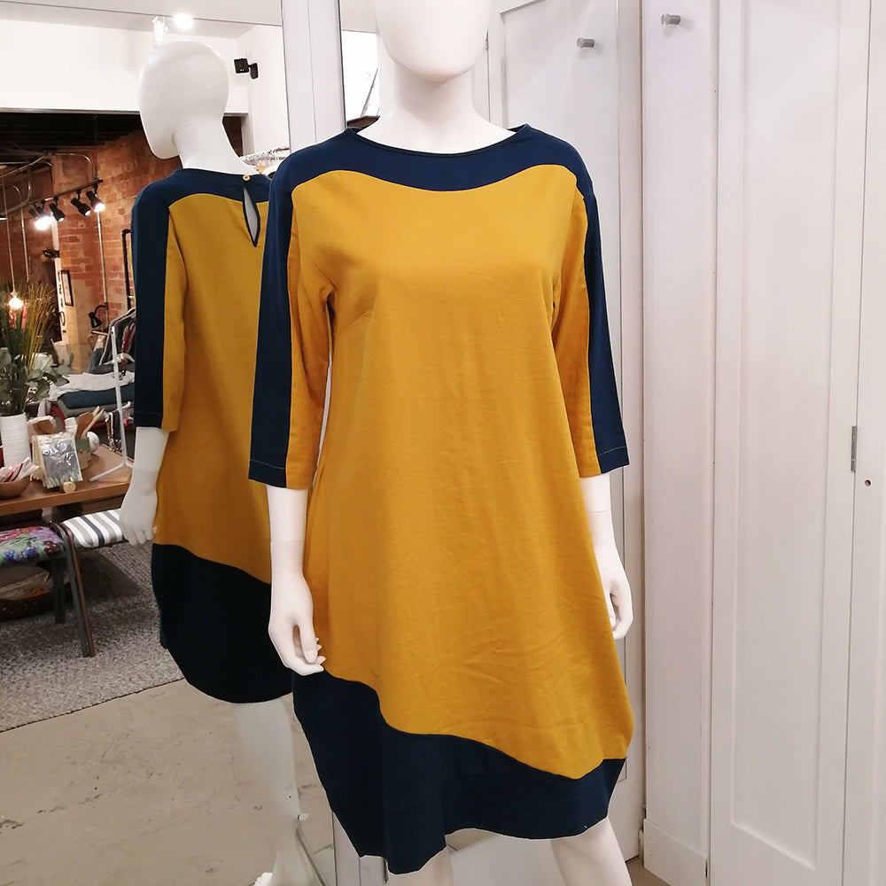 Navy mustard outlet dress